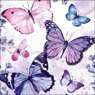 Fluttering butterflies purple papírszalvéta 33x33cm, 20db-os