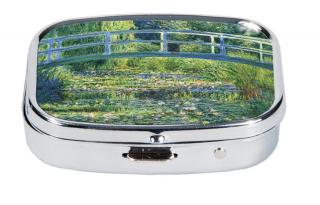 Gyógyszeres fémdoboz - Monet: Híd a tavirózsák felett
