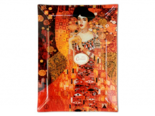 H.C.198-1105 Üvegtányér 32x24cm "Klimt: Adele Bloch"
