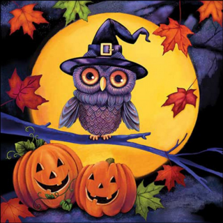 Halloween owl papírszalvéta 33x33cm, 20db-os