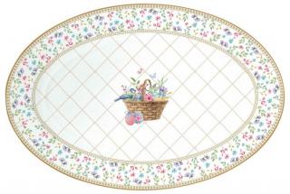 Húsvéti porcelán ovális tálca - Spring Bloom