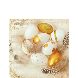 Húsvéti szalvéta 25x25cm, 20db-os - Golden Eggs