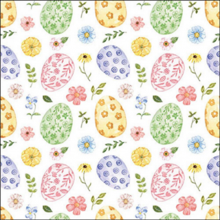 Húsvéti szalvéta 33x33cm, 20db-os Easter Eggs and flowers