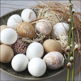 Húsvéti szalvéta 33x33cm, 20db-os Eggs in Bowl
