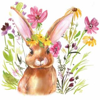 Húsvéti szalvéta 33x33cm, 20db-os Girl Bunny