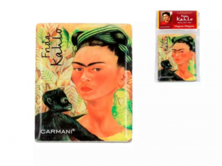 Hűtőmágnes 50x70mm, Frida Kahlo:Önarckép majommal és papagájjal