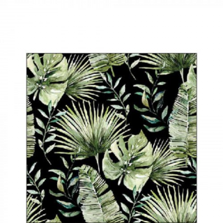 Jungle leaves black papírszalvéta 25x25cm, 20db-os