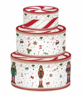 Karácsonyi mintás fémdoboz szett - Nutcracker Twist