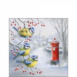 Karácsonyi mintás papírszalvéta - 25x25cm - Waiting for mail