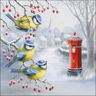 Karácsonyi mintás papírszalvéta - 33x33cm - Waiting for mail
