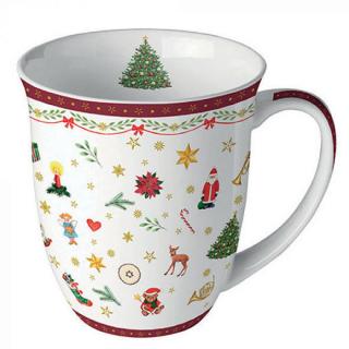 Karácsonyi porcelán bögre - 400ml - Ornaments All Over