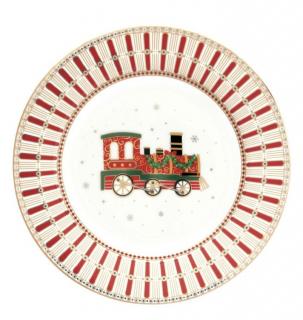 Karácsonyi porcelán desszertes tányér - 19cm - Polar Express