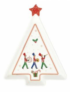 Karácsonyi porcelán fenyő alakú tálca - 21x16cm - Polar Express