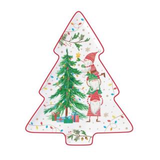 Karácsonyi porcelán fenyőfa alakú tálca - 20,5x25,5cm - Ready for Christmas