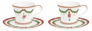 Karácsonyi porcelán kávés csésze szett Magie de Noel