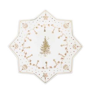 Karácsonyi porcelán tortatál - 32cm - Christmas Lights