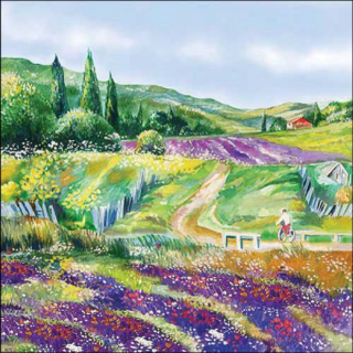 Lavender landscape papírszalvéta 33x33cm, 20db-os