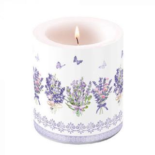 Levendula virágos átvilágítós gyertya 10x10cm Lovely lavender