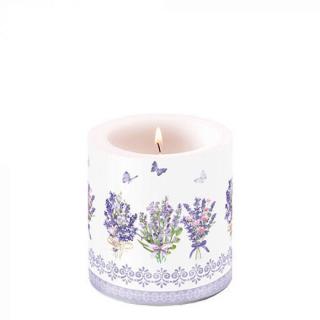 Levendula virágos átvilágítós gyertya 8x7,5cm Lovely lavender