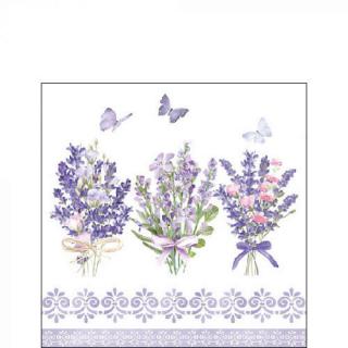 Levendula virágos papírszalvéta 25x25cm, 20db-os Lovely lavender