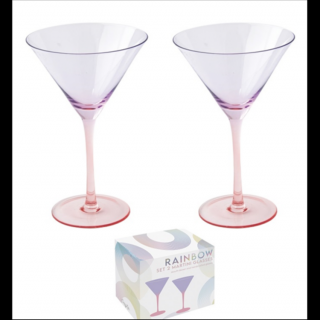 Martinis üvegpohár szett - 270ml - Rainbow