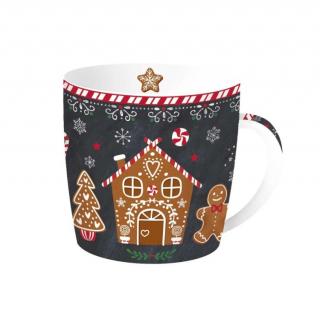 Mézeskalács Karácsonyi Porcelán Bögre Fém dobozban - 350 ml - Gingerbread