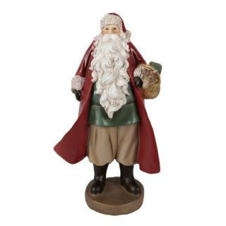 Mikulás kis kosárral - 23cm - Karácsonyi dekorációs figura