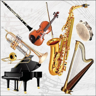 Music instruments papírszalvéta 33x33cm, 20db-os
