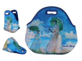Neoprén szendvics táska - Monet: Hölgy esernyővel