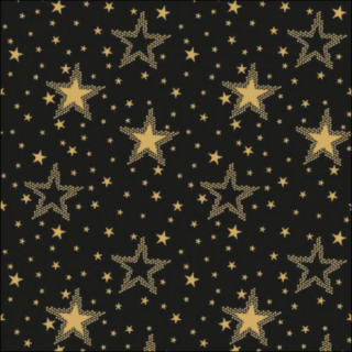 Night sky gold/black papírszalvéta 33x33cm, 20db-os
