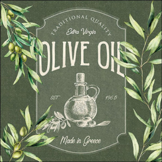Olive oil papírszalvéta 33x33cm, 20db-os