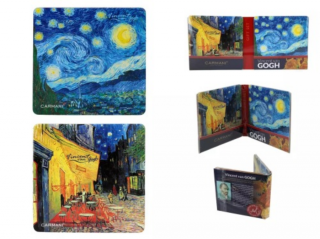 Parafa poháralátét szett - Van Gogh: Csillagos éj / Kávéház éjjel
