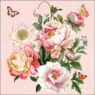 Peony bouquet papírszalvéta 33x33cm, 20db-os