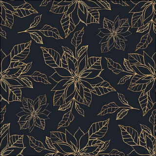 Poinsettia outline black papírszalvéta 33x33cm, 20db-os