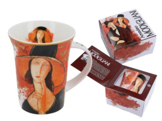 Porcelán bögre - 350ml - Amedeo Modigliani: Kalapos női portré