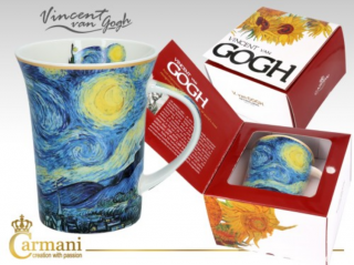 Porcelán bögre - 350ml - Van Gogh: Csillagos éj