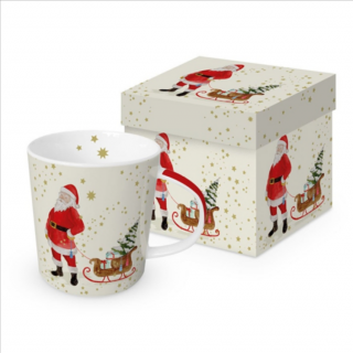 Porcelán bögre 400ml Snowflakes  Santa