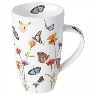 Porcelán bögre 600ml Butterfly garden