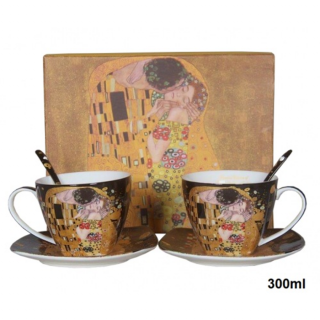 Porcelán csésze 2 személyes szett -  300ml - Klimt: A csók