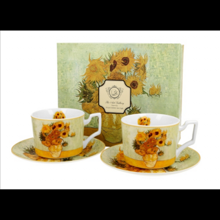 Porcelán csésze szett - 270ml - Van Gogh: Napraforgók