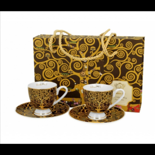 Porcelán csésze szett - 90ml - Klimt: Életfa