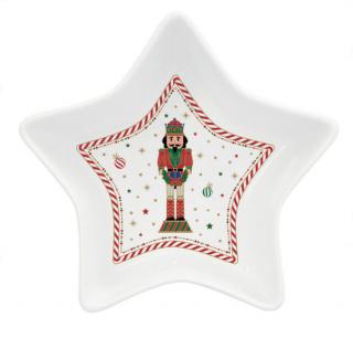 Porcelán csillag forma tál - 15x5cm - Nutcracker Twist