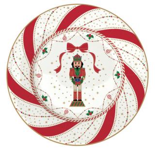 Porcelán desszertes tányér - 19cm - Nutcracker Twist