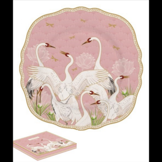 Porcelán desszertes tányér - 20cm - Dancing Herons