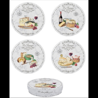 Porcelán desszertes tányér szett 4db-os, 20cm, Les Fromages