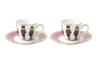 Porcelán eszpresszós kávé csésze szett - 80ml - Nutcracker