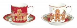 Porcelán kávéscsésze szett - 75ml - Fancy Gingerbread