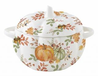 Porcelán kínáló tál fedővel - Harvest