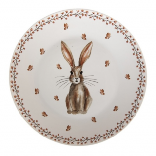Porcelán lapostányér - 26cm - Nyuszis