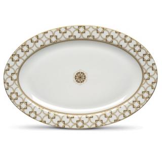 Porcelán ovális tálca - 36x24,5cm - Déco